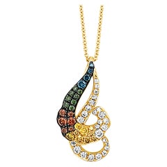 LeVian 14K Yellow Gold Pavé Multi-Hued Fancy Color Diamond 18" Pendant Neckalce