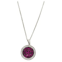 LeVian Pendant Ruby Vanilla Diamonds Set in 14K Vanilla Gold