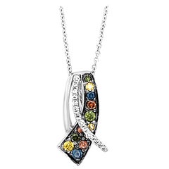 Le Vian 14K White Gold Multi-Hue Blue/Green/White Fancy Diamond Pendant Necklace