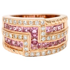 Levian Pink Sapphire and Diamond 14 Karat Rose Gold Ring