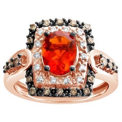 LeVian Red Fire Opals and Diamond Ring in 14K Rose Gold