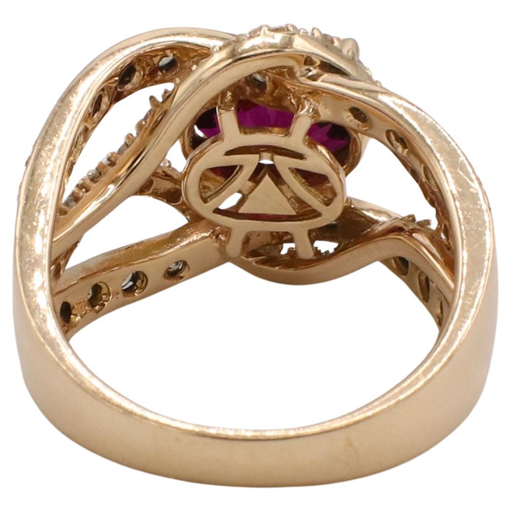 LeVian Rhodolite Garnet and Natural Diamond Wrap Cocktail Band Ring  In Excellent Condition For Sale In  Baltimore, MD