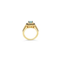 Le Vian Ring Aquamarine Chocolate Diamonds Vanilla Diamonds 14 Karat Honey Gold