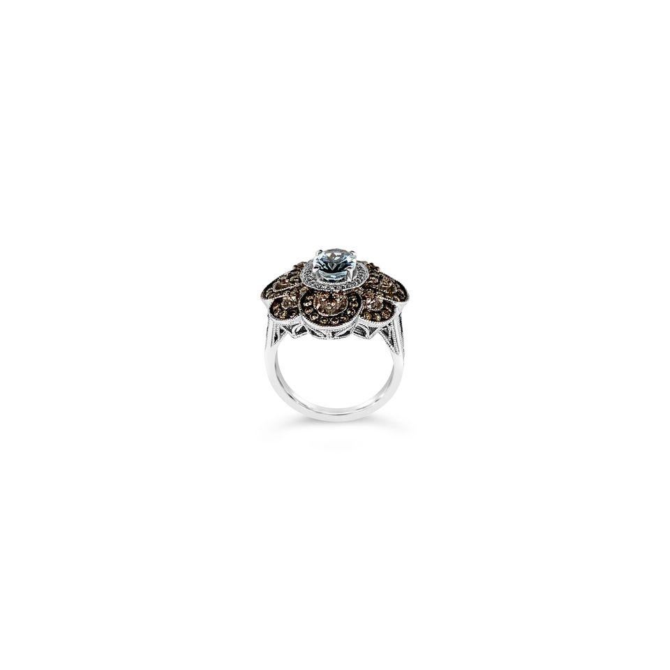 levian aquamarine and chocolate diamond ring