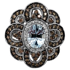 Anillo LeVian Aguamarina Chocolate Diamantes Vainilla Diamantes 14K Oro Vainilla