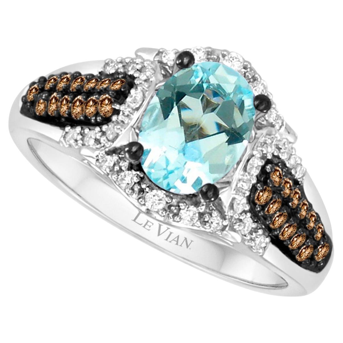 LeVian Aquamarine Diamond White Gold Ring at 1stDibs levian