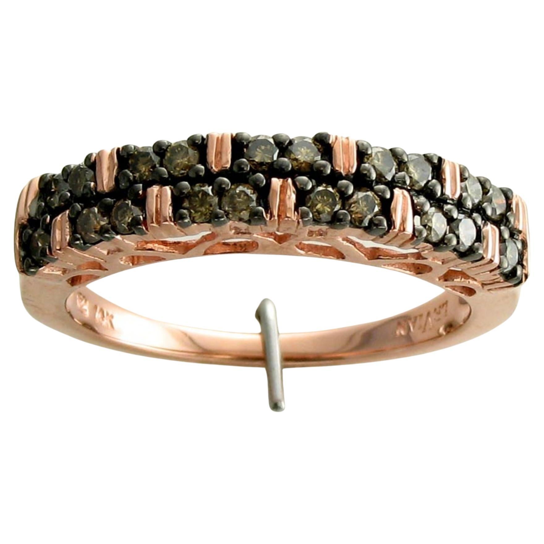 LeVian Ring Chocolate Diamond Cocktail Ring in 14K Rose Gold 2/3 Cts