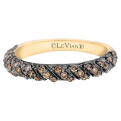 Anello Levian con diamante al cioccolato in oro giallo 14K 3 8 carati