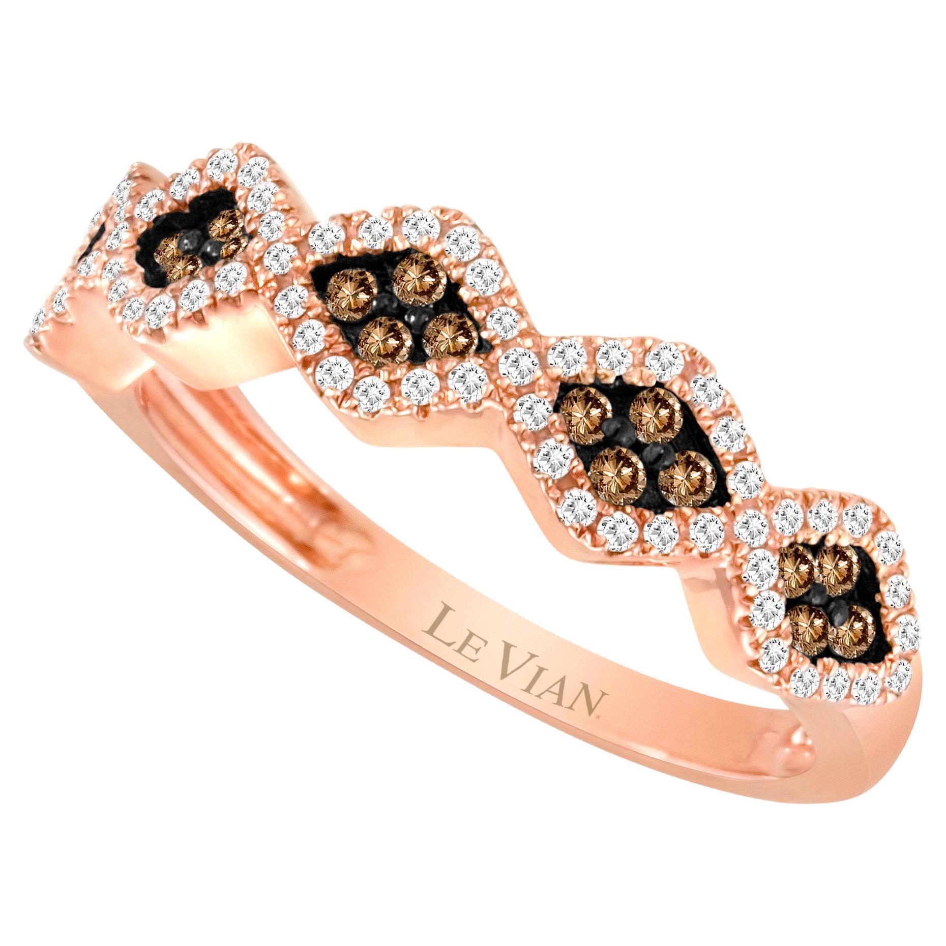 Levian Ring Band Chocolate White Diamond In 14K Rose Gold 3 8Cts For