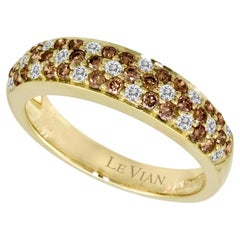 Levian Ring Band Chocolate White Diamond in 14K Yellow Gold 3 4Cts