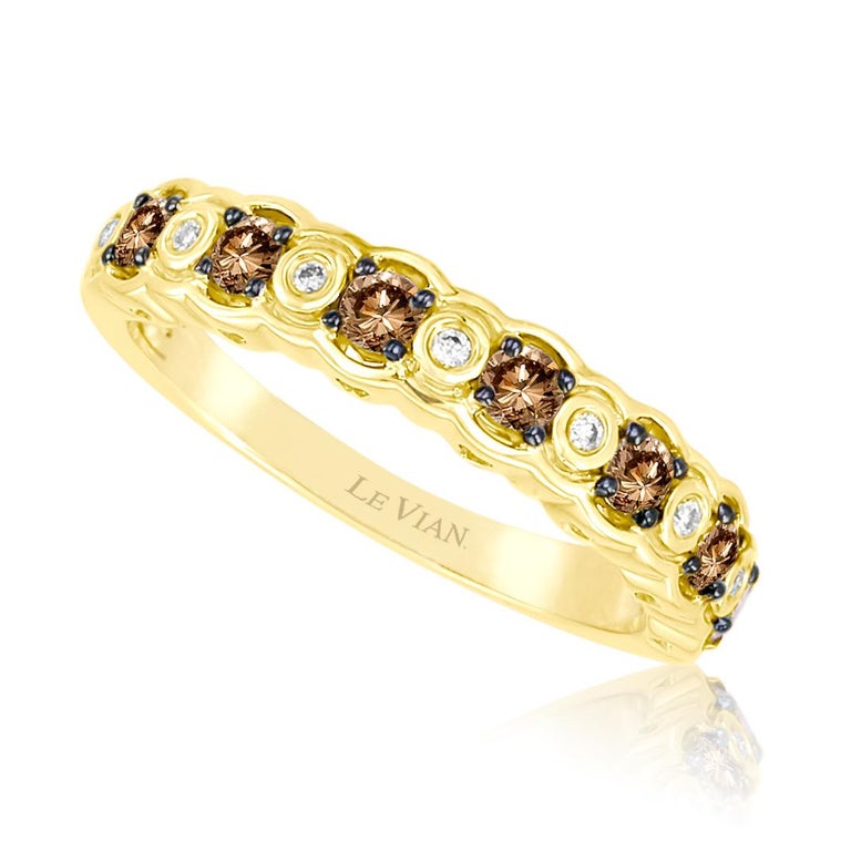 Levian Ring Band Chocolate White Diamond in 14K Yellow Gold 3 8Cts For