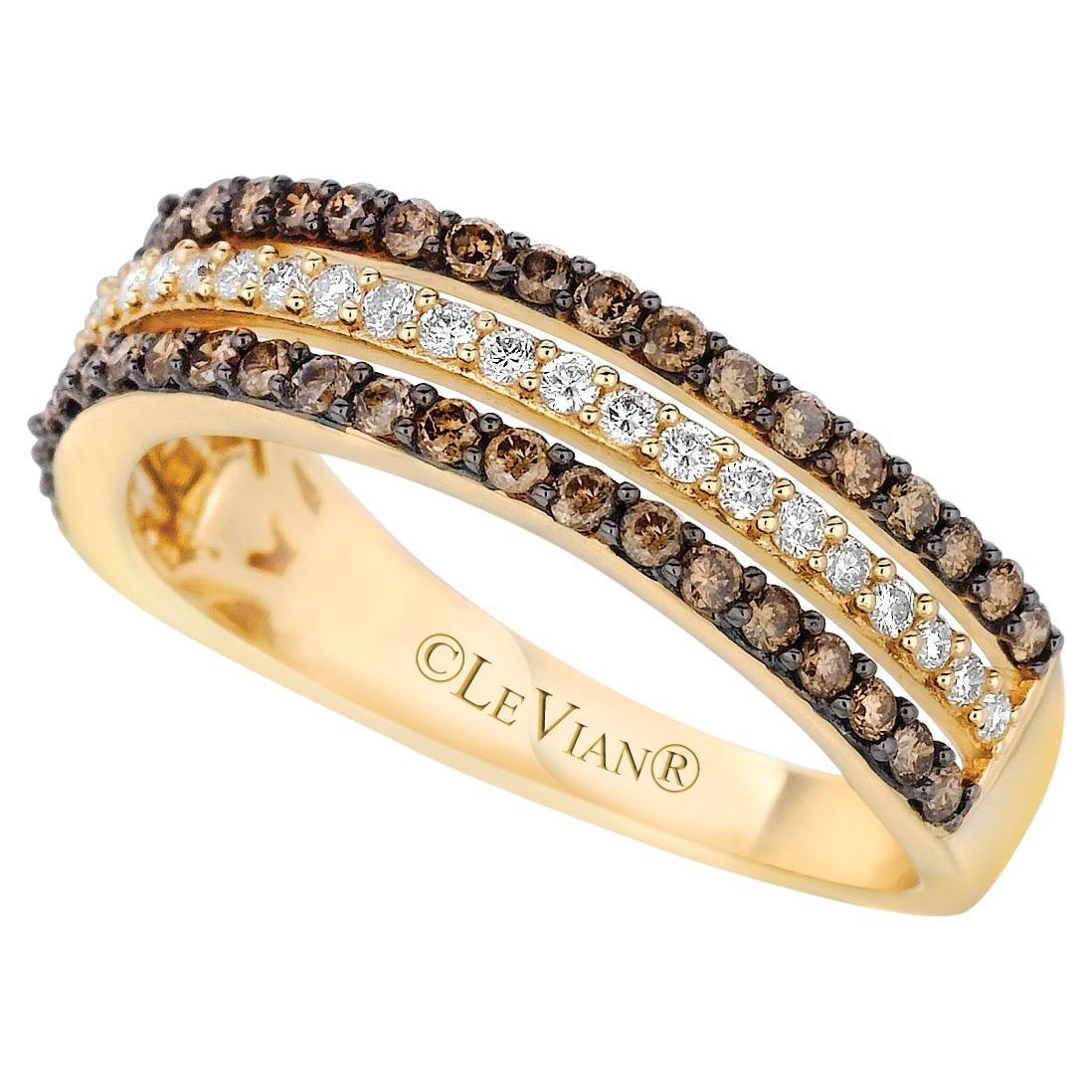 Levian Ring Band Chocolate White Diamond in 14K Yellow Gold 5 8Cts For