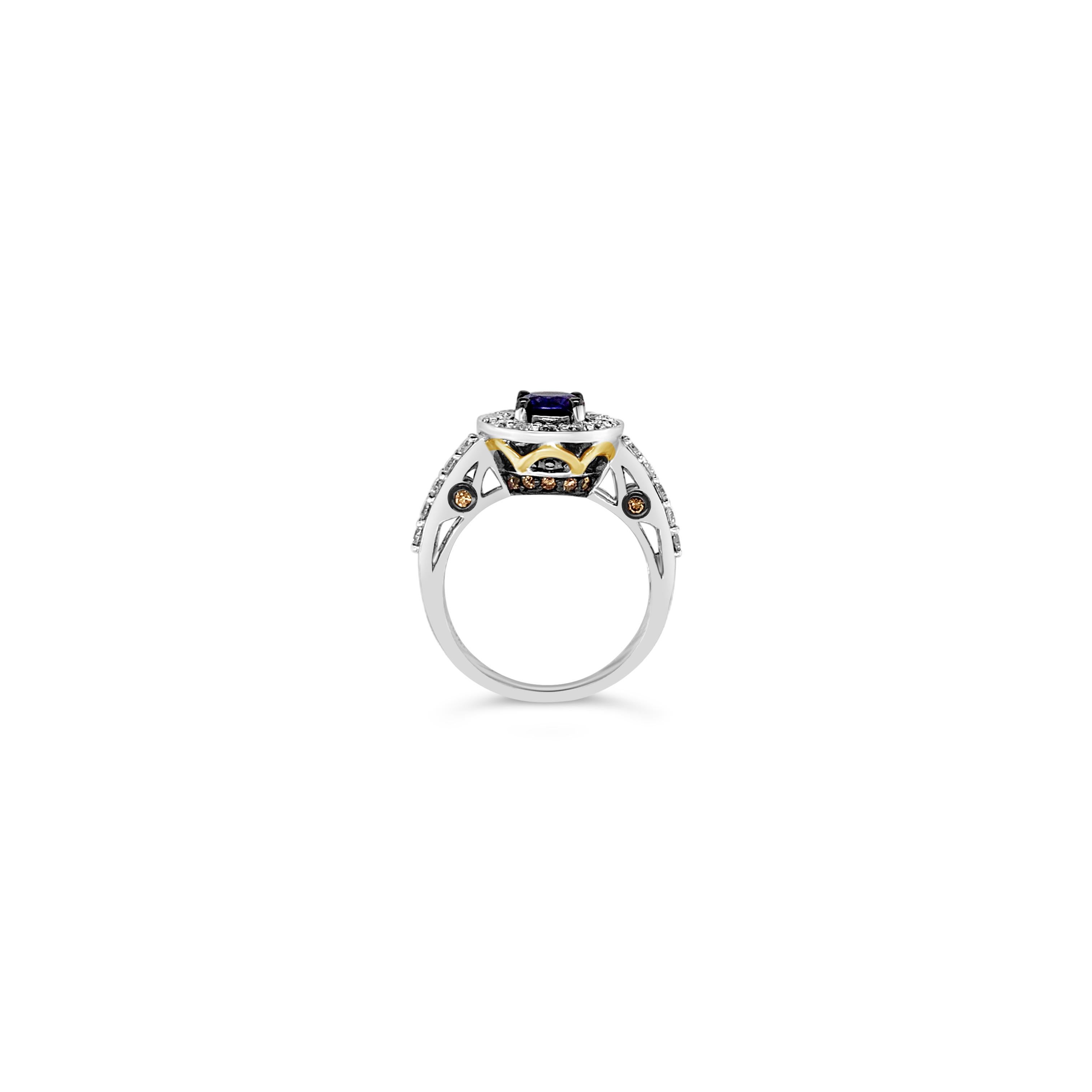 LeVian® Ring Fancy Saphir Weißer Diamant Chocolate Diamonds® 14K Zweifarbiges Gold