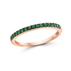 Levian Ring Featuring 1/5 Cts Natural Emeralds Band Set in 14k Rose Gold