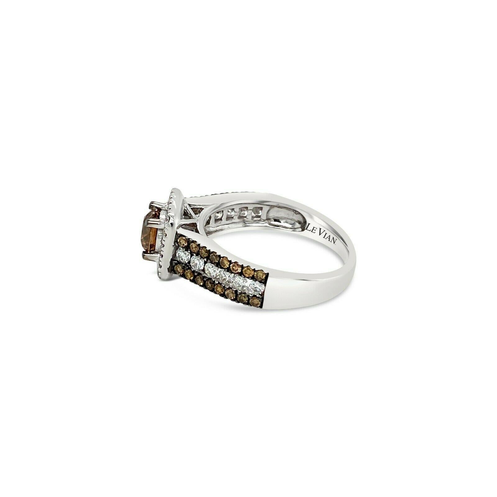 LeVian Ring mit Schokoladen-Diamanten, Vanille-Diamanten, gefasst in 14K Weißgold