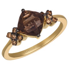 Levian Ring Featuring Smoky Quartz Diamonds Set in 14K Yellow Gold