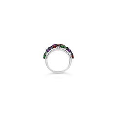 LeVian Ring Garnet Amethyst Vanilla Diamonds 14K Vanilla Gold