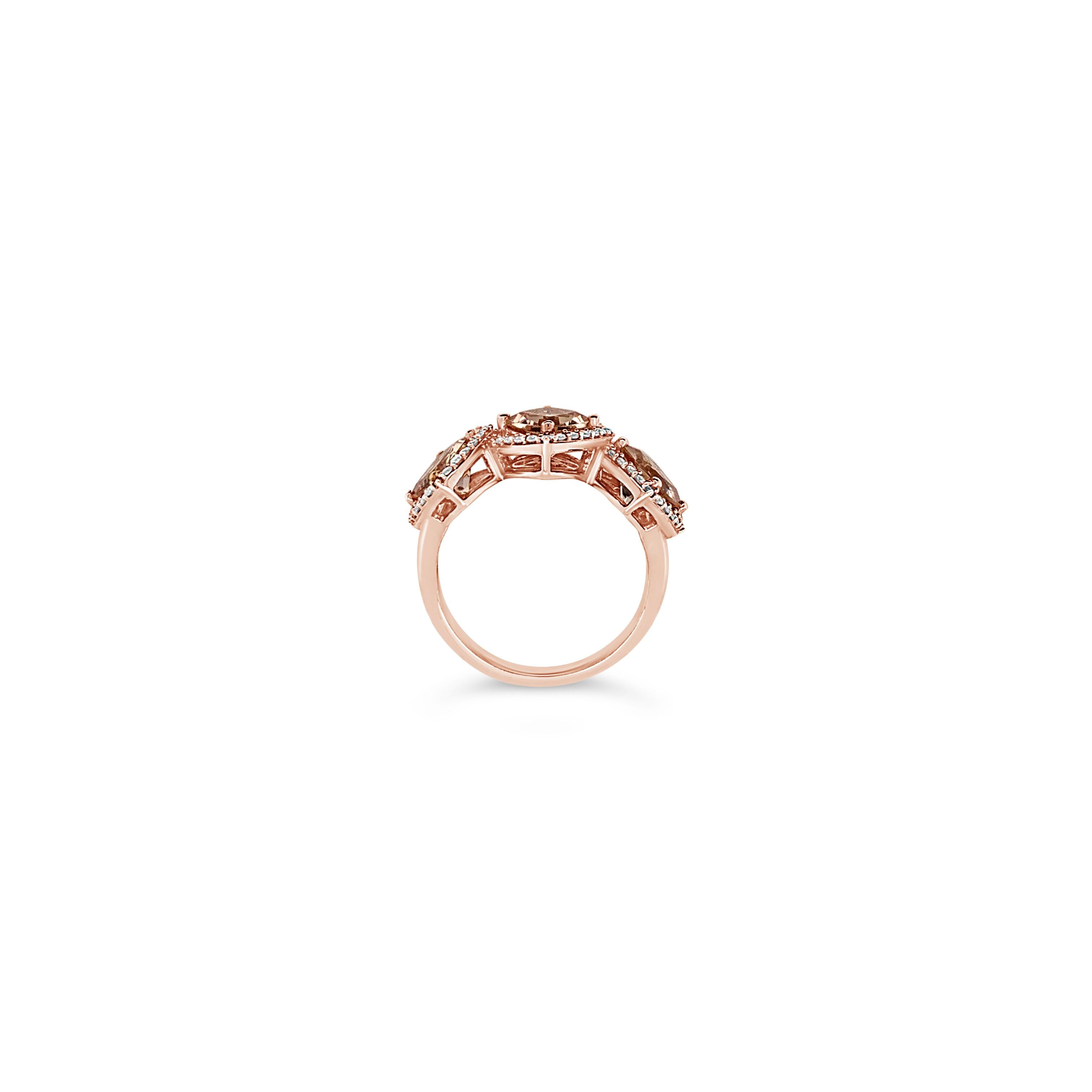 Le Vian® Ring featuring 2 cts. Peach Morganite™, 1/3 cts. Vanilla Diamonds®  set in 14K Strawberry Gold®
