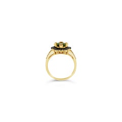 LeVian Ring Peridot Chocolate Diamonds Vanilla Diamonds 14K Honey Gold