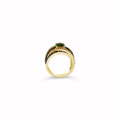Le Vian Ring Peridot Chocolate Diamonds Vanilla Diamonds 14 Karat Honey Gold