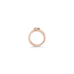 LeVian Ring Pink Sapphire Vanilla Diamonds 14K Strawberry Gold