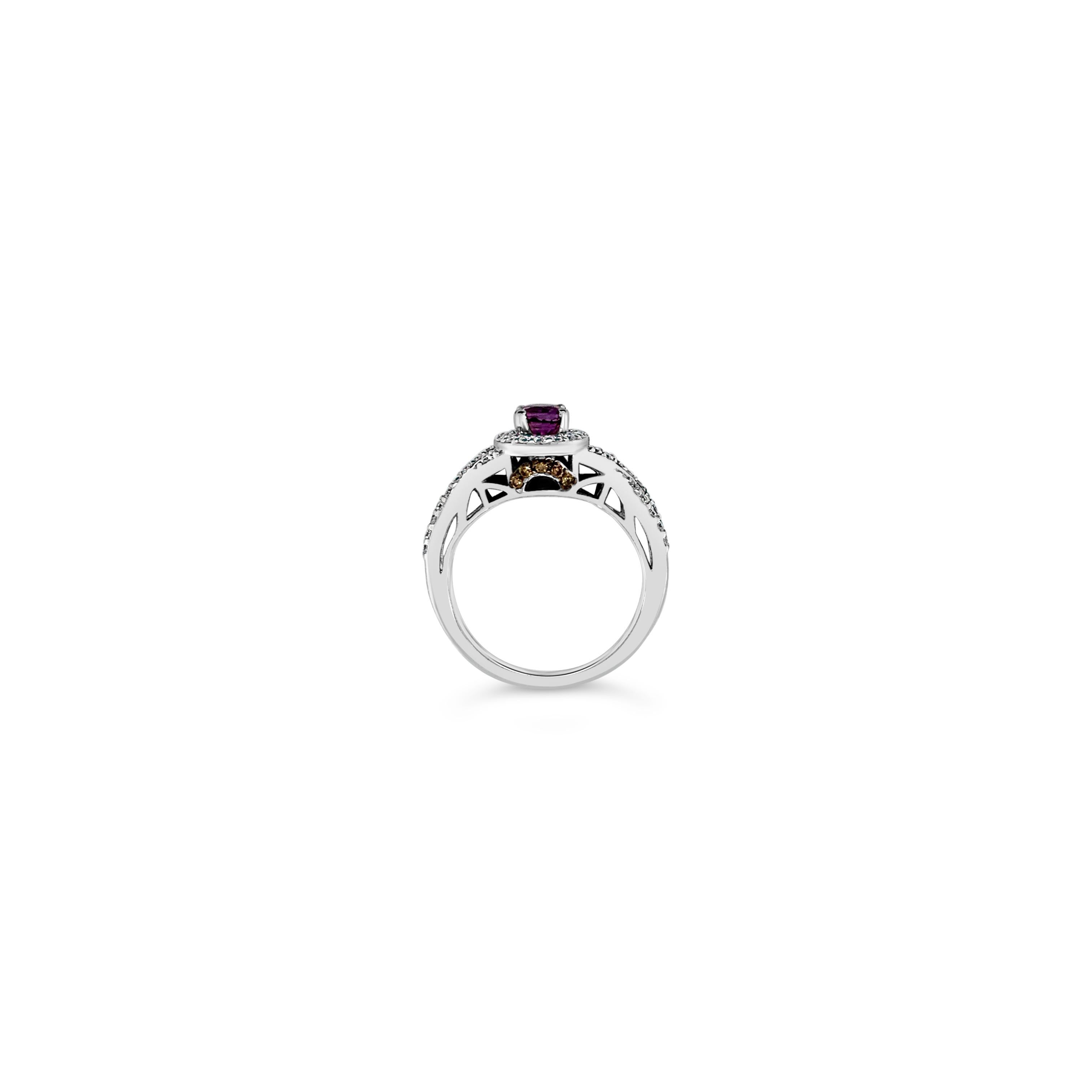 Le Vian Bridal® Ring featuring 0.62 cts. Purple Sapphire, 0.07 cts. Chocolate Diamonds® , 0.32 cts. Vanilla Diamonds®  set in 14K Vanilla Gold®

Ring size 6

A Perfect Gift – Looking for a birthday or Mother’s Day gift idea for your mom, daughter,