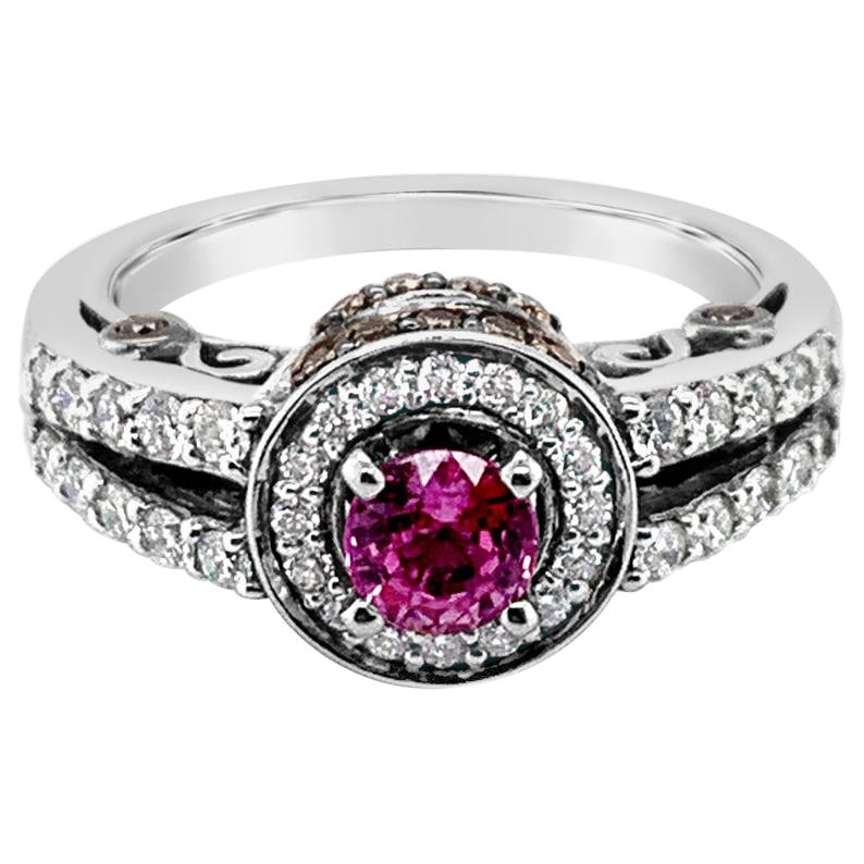 LeVian Ring Purple Sapphire White Diamonds Chocolate Diamonds 14 Karat ...