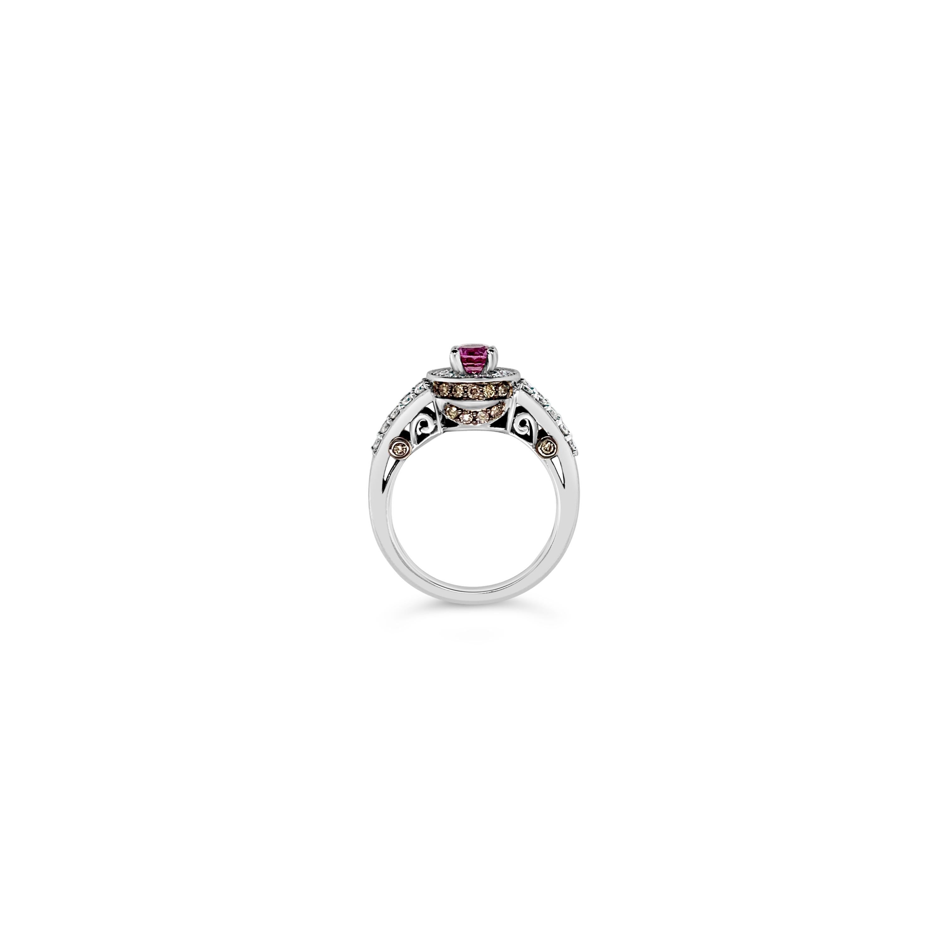Le Vian Bridal® Ring featuring 0.58 cts. Purple Sapphire, 0.46 cts. Vanilla Diamonds® , 0.23 cts. Chocolate Diamonds®  set in 14K Vanilla Gold®
Ring size 6.75
A Perfect Gift – Looking for a birthday or Mother’s Day gift idea for your mom, daughter,