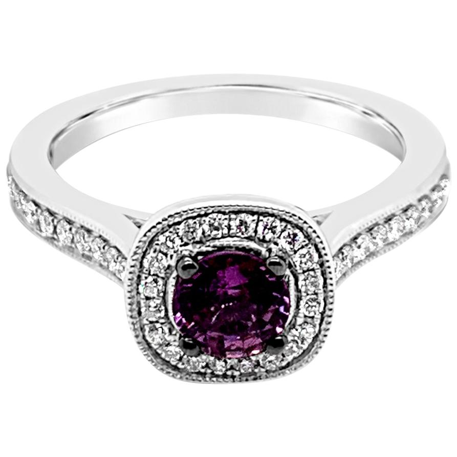LeVian Ring Purple Sapphire White Diamonds Chocolate Diamonds 14 Karat Gold