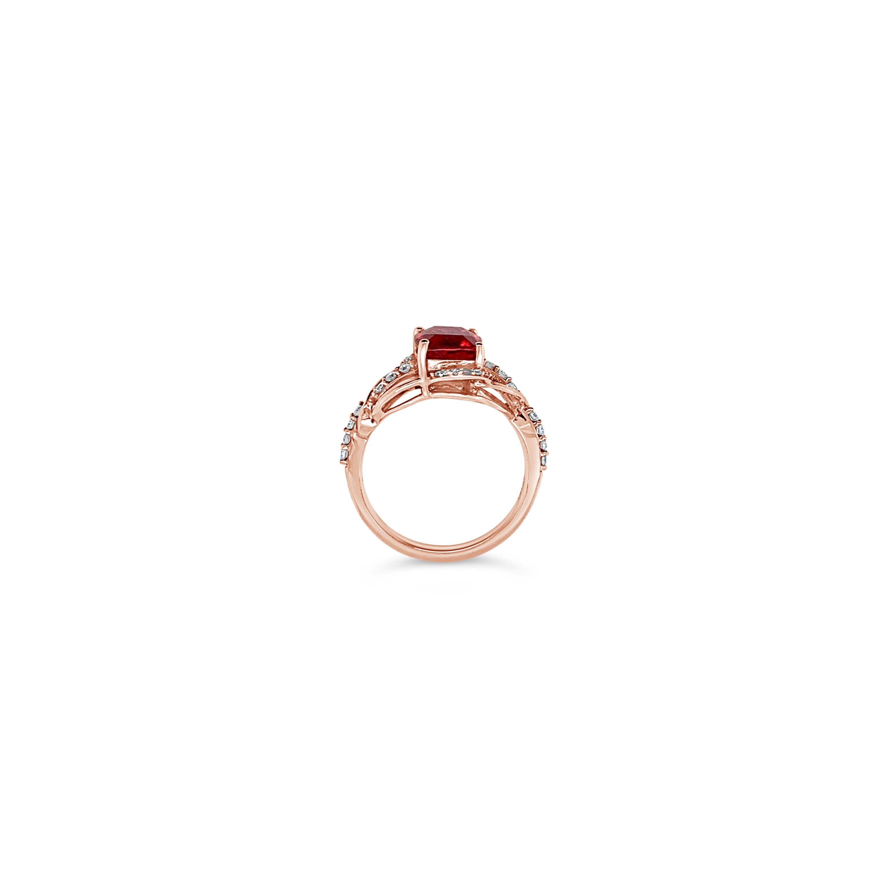 Le Vian® Ring featuring 2.20 cts. Raspberry Rubellite™, 0.29 cts. Vanilla Diamonds®  set in 14K Strawberry Gold®

Ring size 7. Ring may or may not be sizable.

Please feel free to reach out with any questions! Item comes with a Le Vian® jewelry box