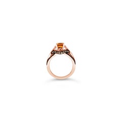 LeVian Ring Spessartite Chocolate Diamonds Vanilla Diamonds 14K Rose Gold