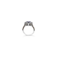 LeVian Ring Tanzanite Chocolate Diamonds Vanilla Diamonds 14K Vanilla Gold