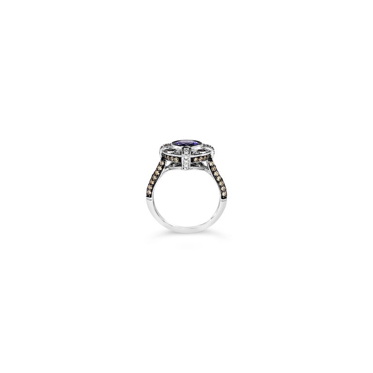 LeVian Ring Tanzanite Chocolate Diamonds Vanilla Diamonds 14K Vanilla