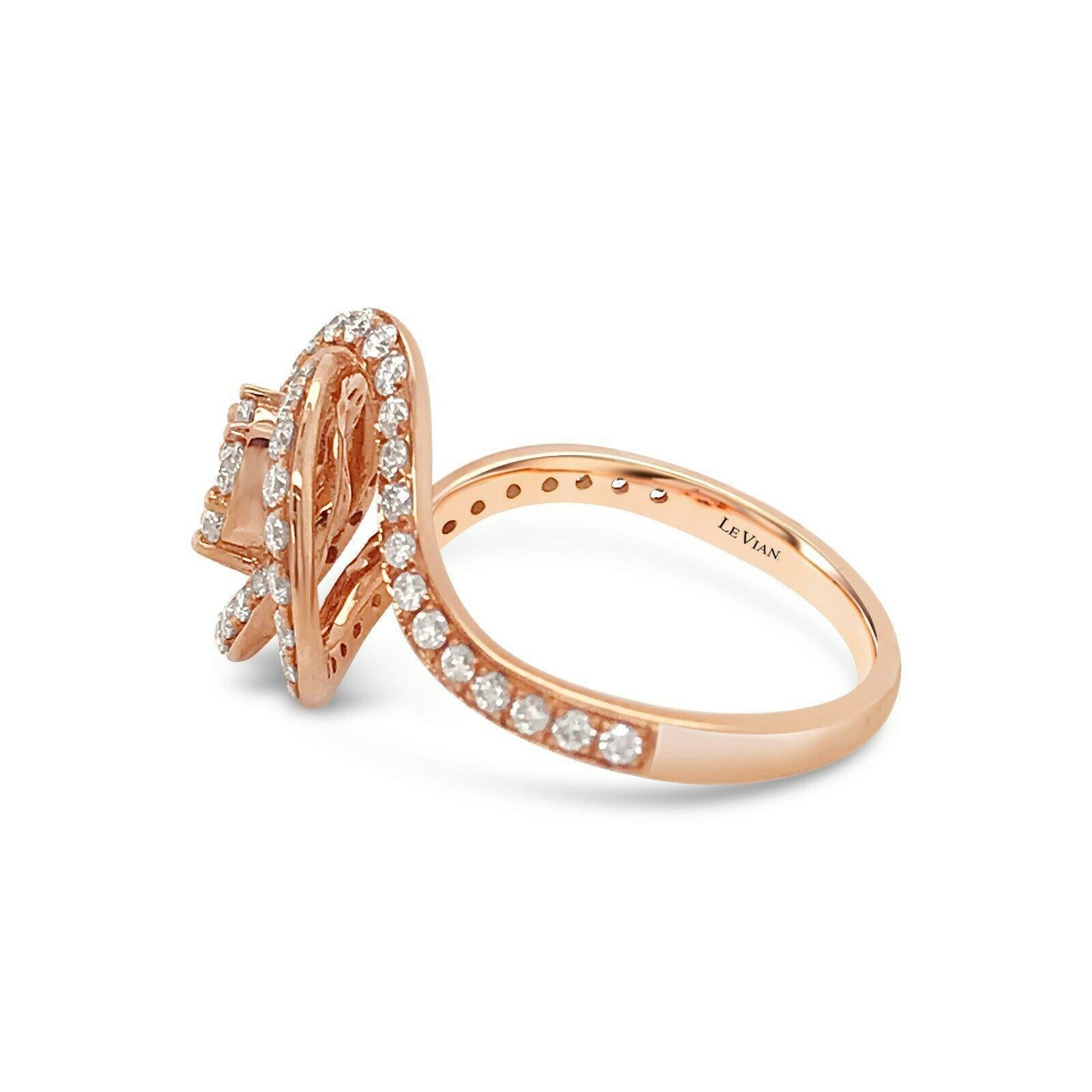 Women's or Men's LeVian Ring Vanilla White Diamonds 14K Rose Gold For Sale