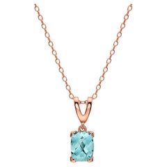 LeVian, magnifique collier pendentif fantaisie en or rose plaqué avec topaze bleue et pierres précieuses