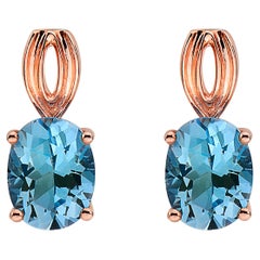 Orecchini Le Vian placcati in oro rosa con gemma di topazio blu, bellissimi e graziosi