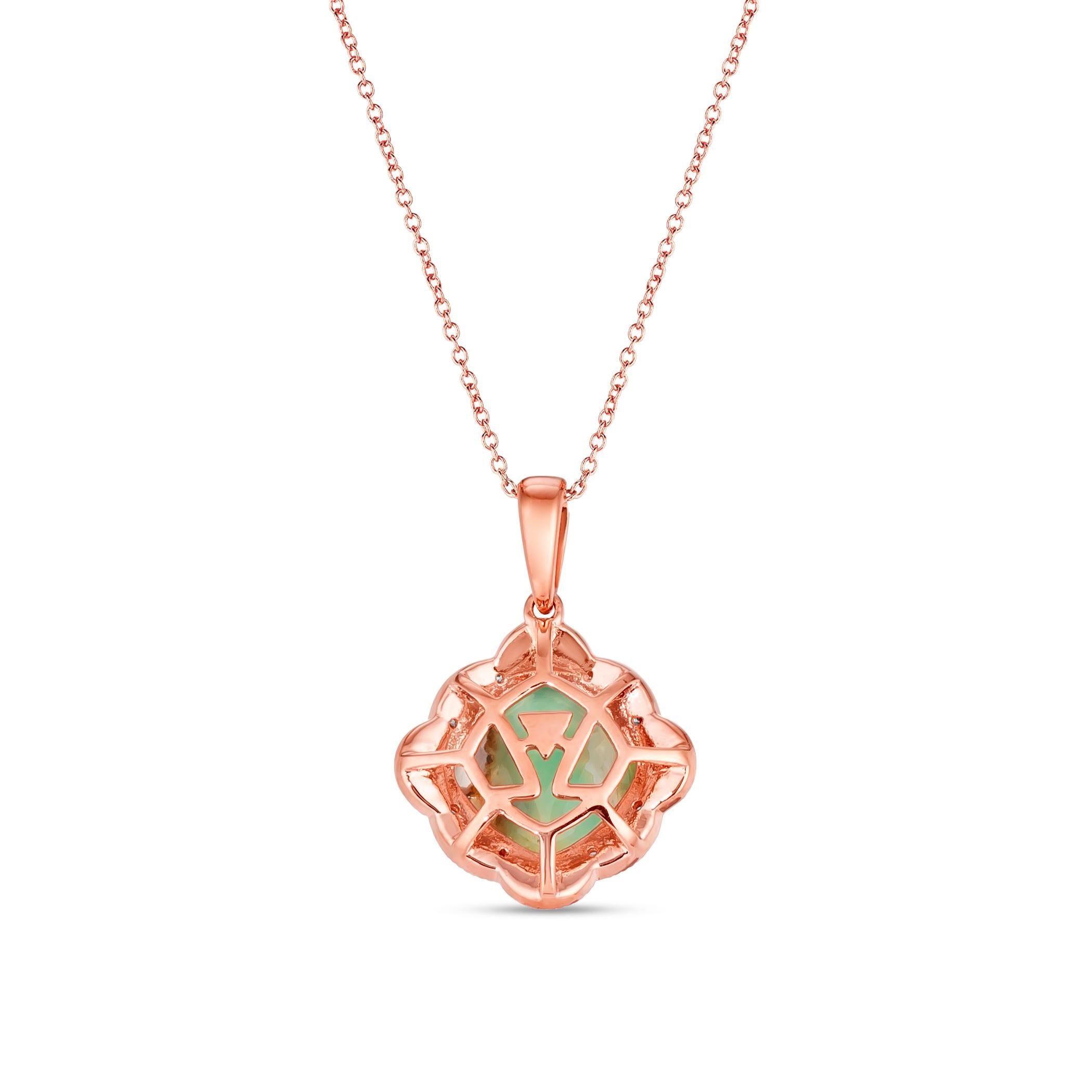 Levian® Rose Gold Plated Silver Natural Aquaprase Topaz Classy Cocktail Pendant
