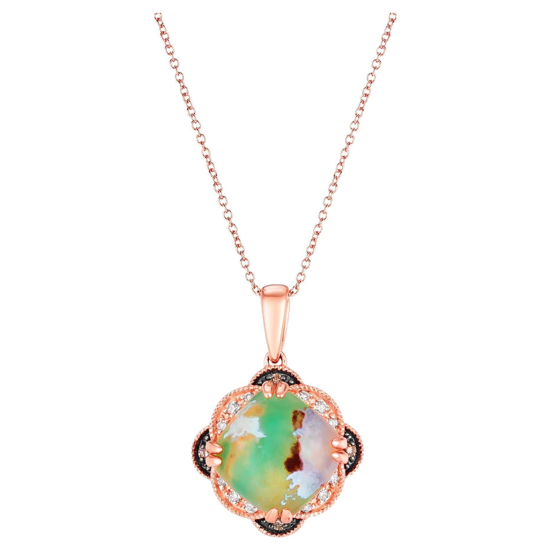 Le Vian Rose Gold Plated Silver Natural Aquaprase Topaz Classy Cocktail  Pendant For Sale at 1stDibs