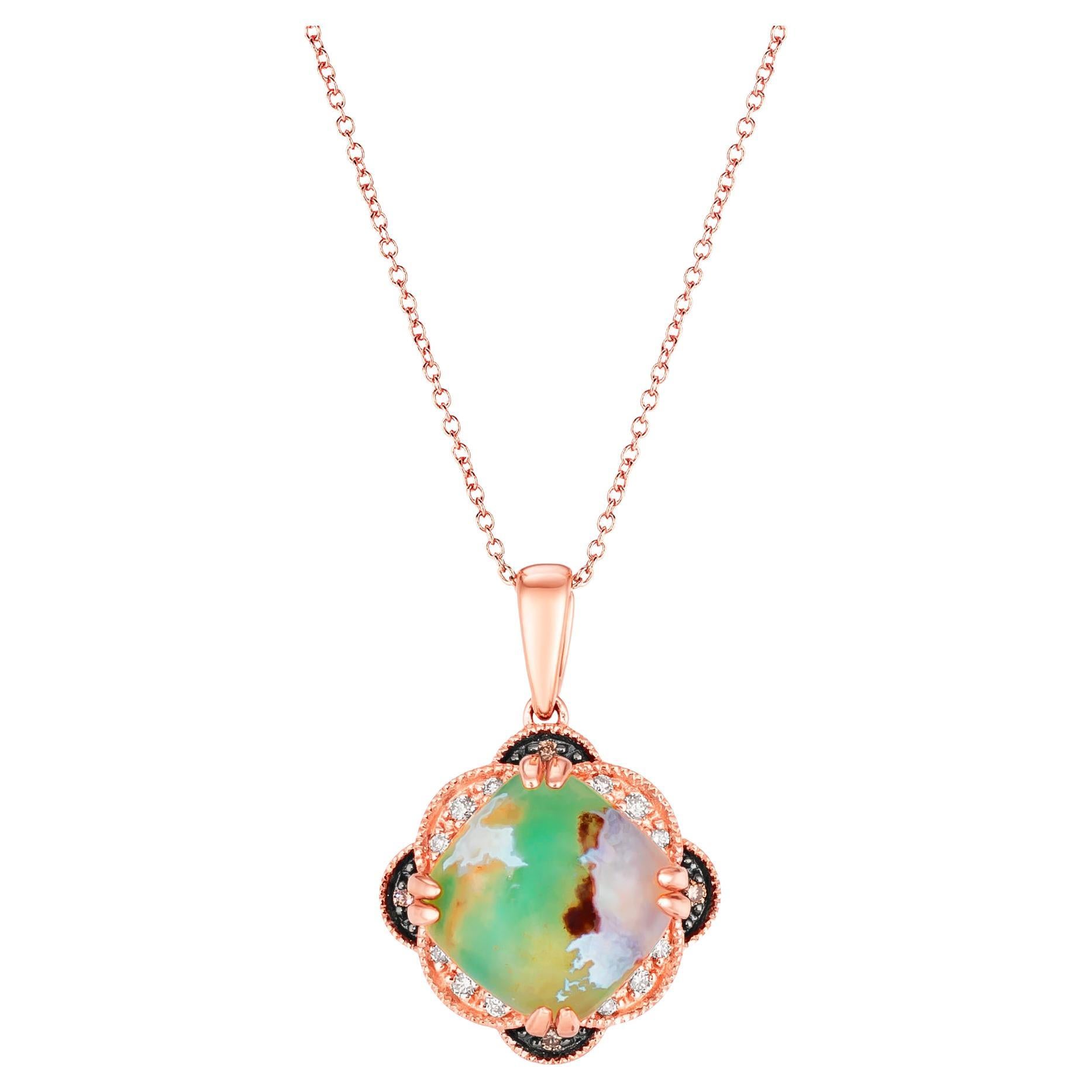Levian Rose Gold Plated Silver Natural Aquaprase Topaz Classy Cocktail Pendant
