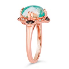 Levian Rose Gold Plated Silver Natural Aquaprase Topaz Fine Cocktail Ring