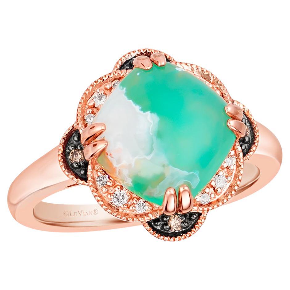 Levian Rose Gold Plated Silver Natural Aquaprase Topaz Fine Cocktail Ring