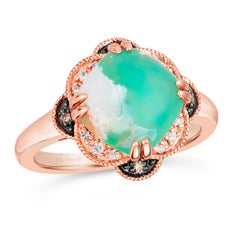 Levian Rose Gold Plated Silver Natural Aquaprase Topaz Fine Cocktail Ring