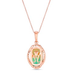 Levian Rose Gold Plated Silver Natural Aquaprase Topaz Smoky Quartz Pendant
