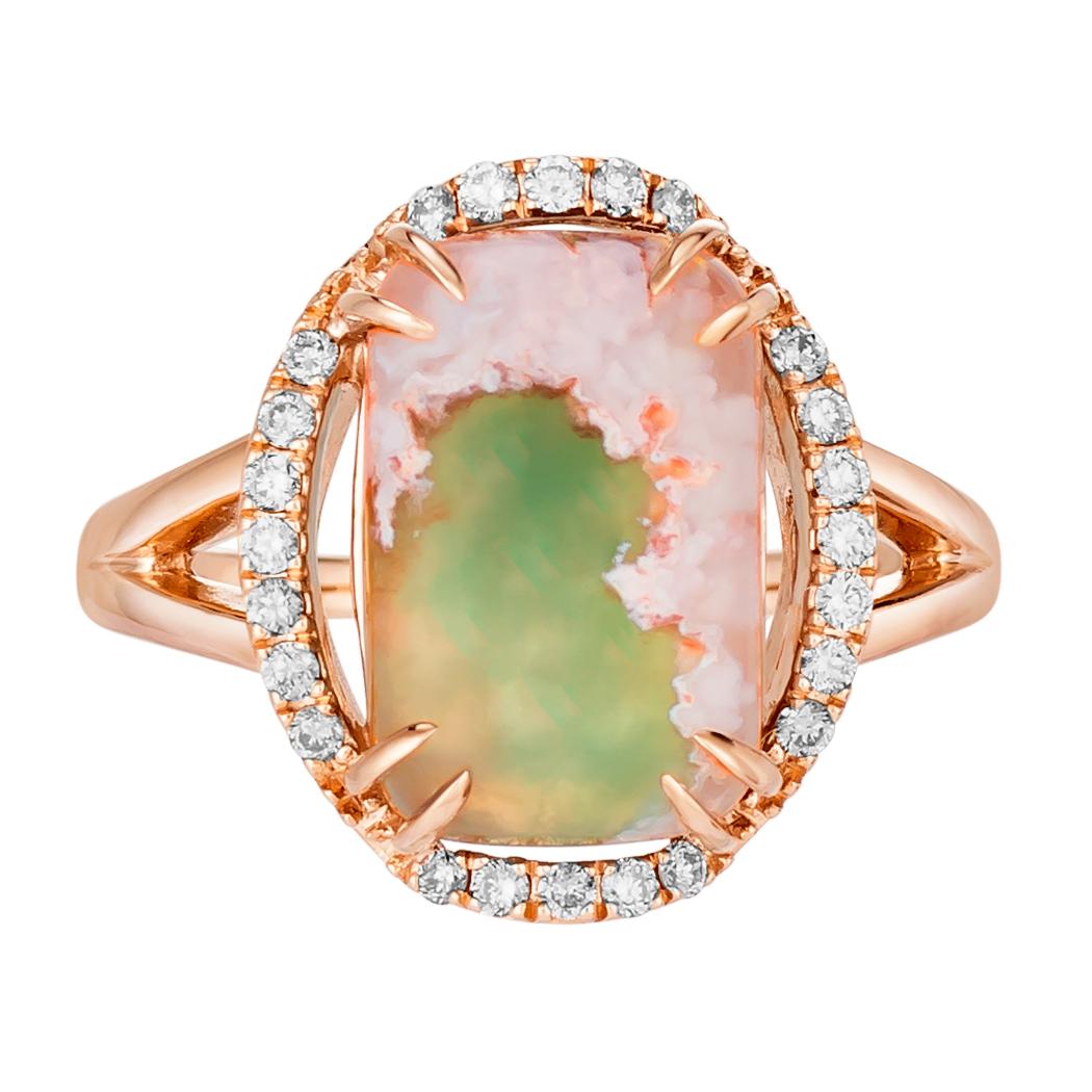 Levian Rose Gold Plated Silver Natural Aquraprase Topaz Beautiful Cocktail Ring
