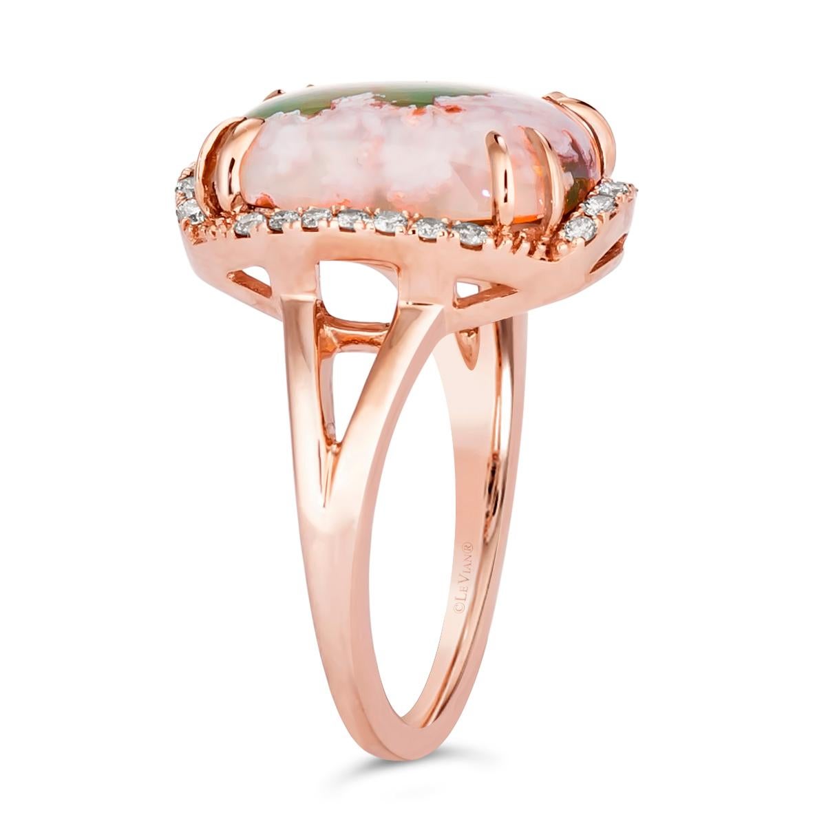 Women's or Men's Levian Rose Gold Plated Silver Natural Aquraprase Topaz Beautiful Cocktail Ring