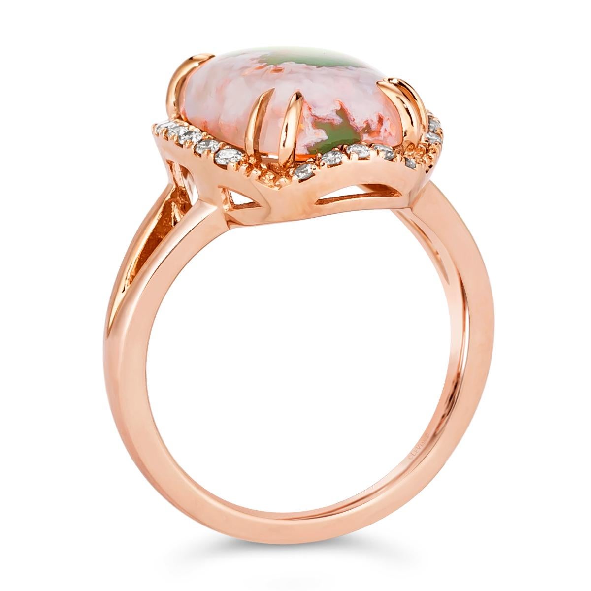 LeVian Rose Gold Plated Silver Natural Aquraprase Topaz Cocktail Ring In New Condition For Sale In Great Neck, NY