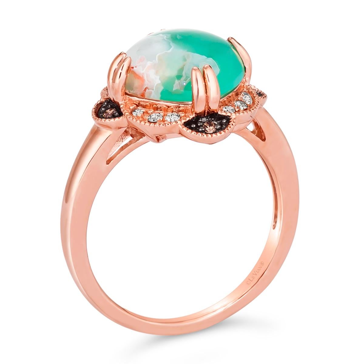 Levian Rose Gold Plated Silver Natural Aquraprase Topaz Cocktail Ring Size 9 In New Condition For Sale In Great Neck, NY