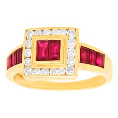 Vintage LeVian Ruby and Diamond Ring