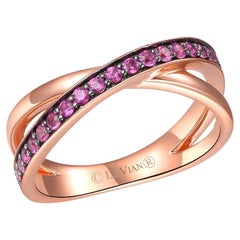 Le Vian Bague en rubis sertie d'or rose 14 carats et de magnifiques pierres précieuses naturelles