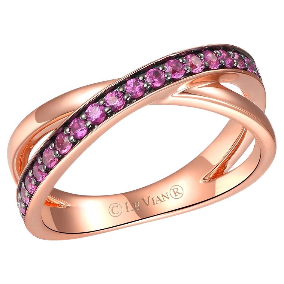 Le Vian Ruby Ring Set in 14K Rose Gold Natural Beautiful Gemstone Ring For Sale